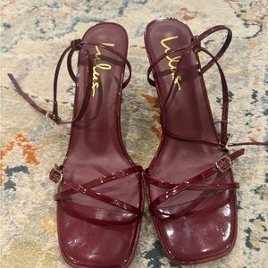 Lulu's Deep Red Strappy Heels
